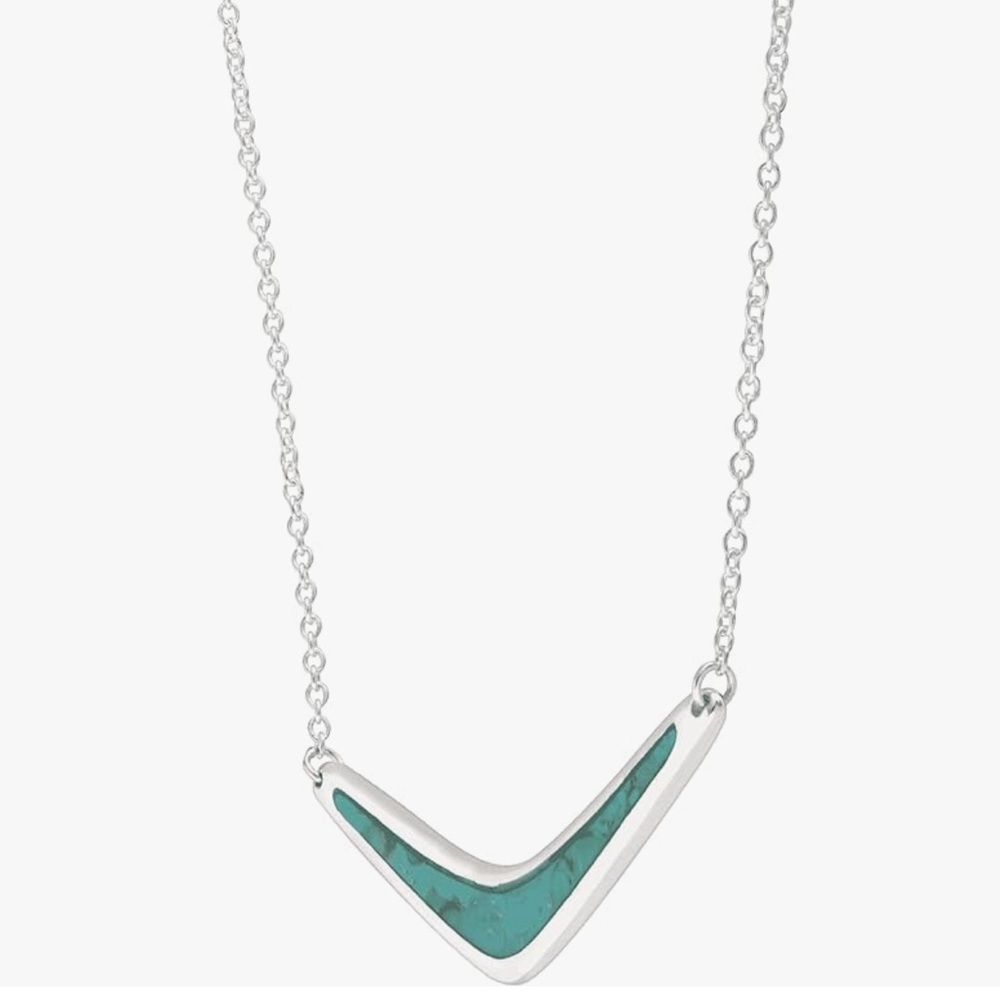 Silpada Sterling Silver & Turquoise Boomerang Necklace - Picture 10 of 14